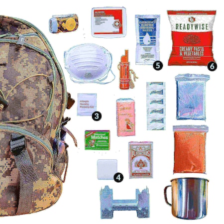 64 Piece Survival Back Pack (Camo)